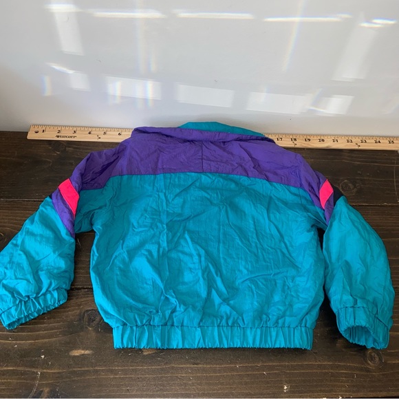 90s Kids multi coloured jacket Fleece Lined Windbreaker Jacket unisex b3 - Picture 8 of 9